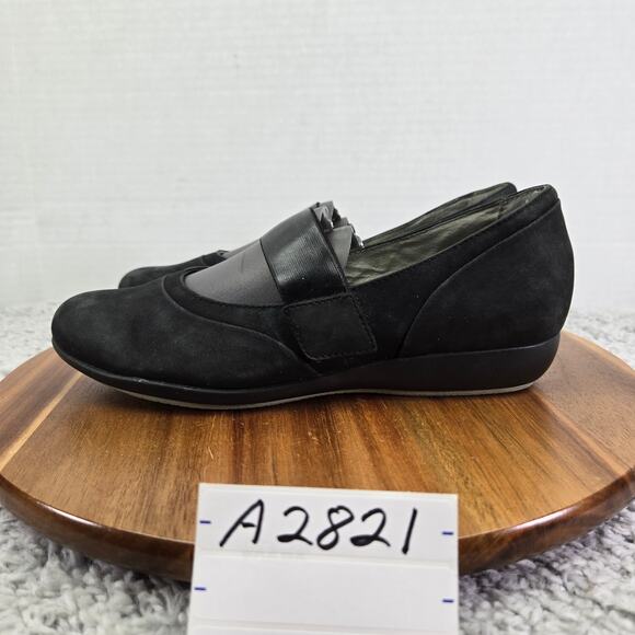 Dansko Kendra Black Milled Nubuck Mary Jane Wedge Comfort Walking Shoe Womens 38 - Picture 1 of 16